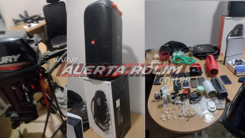 Durante operação da PM em Rolim de Moura, 10 suspeitos foram presos, produtos furtados de comércios foram recuperados e uma moto furtada foi recuperada Durante operação da PM em Rolim de Moura, 10 suspeitos foram presos, produtos furtados de comércios foram recuperados e uma moto furtada foi recuperada