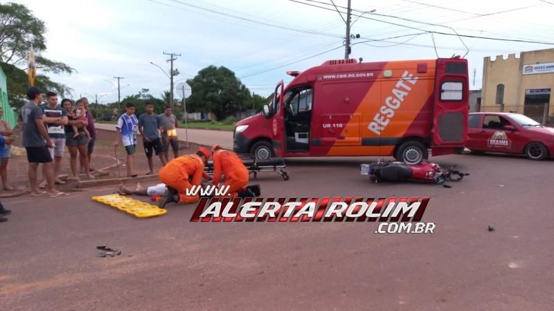 No segundo acidente registrado neste sábado, motociclista foi socorrido com fratura após colisão com carro no Beira Rio, em Rolim de Moura No segundo acidente registrado neste sábado, motociclista foi socorrido com fratura após colisão com carro no Beira Rio, em Rolim de Moura
