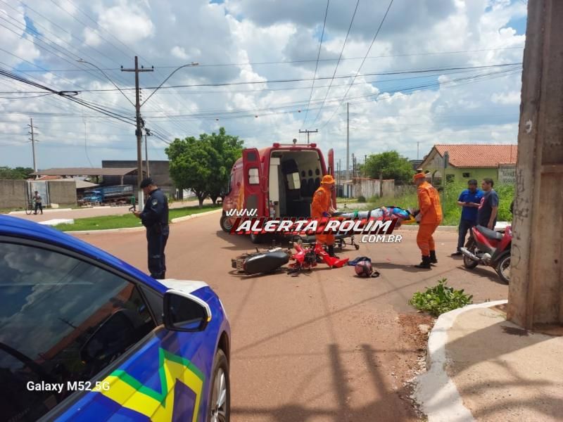 Segundo acidente de trânsito do dia deixou condutora de moto ferida, em Rolim de Moura Segundo acidente de trânsito do dia deixou condutora de moto ferida, em Rolim de Moura