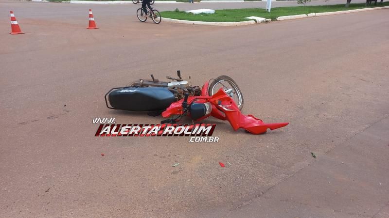 Segundo acidente de trânsito do dia deixou condutora de moto ferida, em Rolim de Moura Segundo acidente de trânsito do dia deixou condutora de moto ferida, em Rolim de Moura