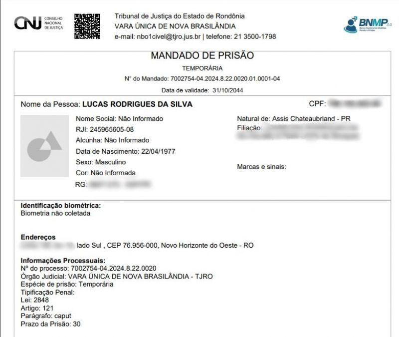 Suspeito pela prática de homicídio contra ex-morador de Rolim de Moura foi preso durante ação conjunta entre PM e PC Suspeito pela prática de homicídio contra ex-morador de Rolim de Moura foi preso durante ação conjunta entre PM e PC