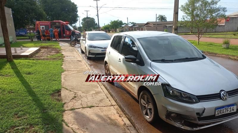 Terceiro acidente do dia deixou duas pessoas feridas, em Rolim de Moura Terceiro acidente do dia deixou duas pessoas feridas, em Rolim de Moura