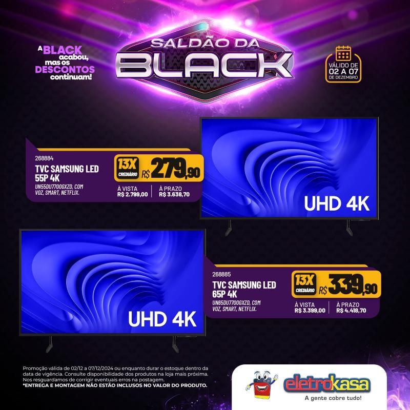 Saldão da Black do dia 02 a 07 de dezembro, nas lojas eletroKasa; 12X sem juros no cartão ou carnê na linha de móveis Saldão da Black do dia 02 a 07 de dezembro, nas lojas eletroKasa; 12X sem juros no cartão ou carnê na linha de móveis