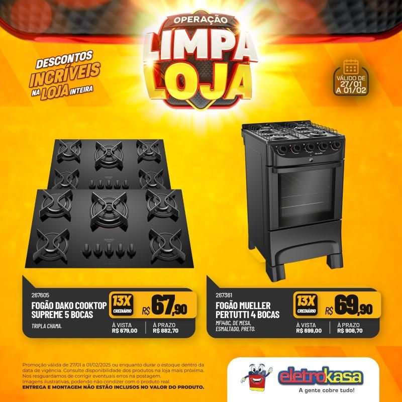 Descontos incríveis nas lojas eletroKasa, em Rolim de Moura, durante a Operação Limpa Loja Descontos incríveis nas lojas eletroKasa, em Rolim de Moura, durante a Operação Limpa Loja