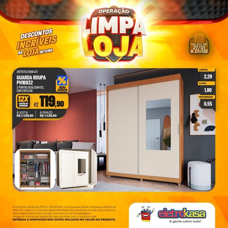 Descontos incríveis nas lojas eletroKasa, em Rolim de Moura, durante a Operação Limpa Loja Descontos incríveis nas lojas eletroKasa, em Rolim de Moura, durante a Operação Limpa Loja
