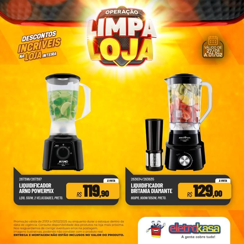 Descontos incríveis nas lojas eletroKasa, em Rolim de Moura, durante a Operação Limpa Loja Descontos incríveis nas lojas eletroKasa, em Rolim de Moura, durante a Operação Limpa Loja