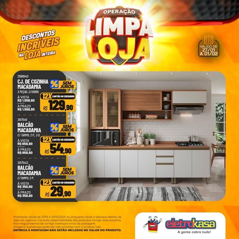 Descontos incríveis nas lojas eletroKasa, em Rolim de Moura, durante a Operação Limpa Loja Descontos incríveis nas lojas eletroKasa, em Rolim de Moura, durante a Operação Limpa Loja