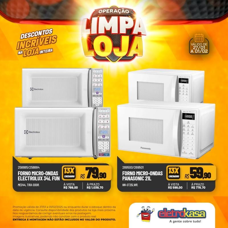 Descontos incríveis nas lojas eletroKasa, em Rolim de Moura, durante a Operação Limpa Loja Descontos incríveis nas lojas eletroKasa, em Rolim de Moura, durante a Operação Limpa Loja