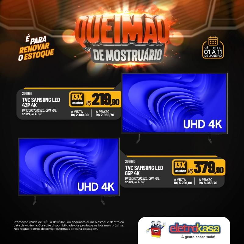 Queimão de estoque nas lojas eletroKasa - É para renovar o estoque Queimão de estoque nas lojas eletroKasa - É para renovar o estoque
