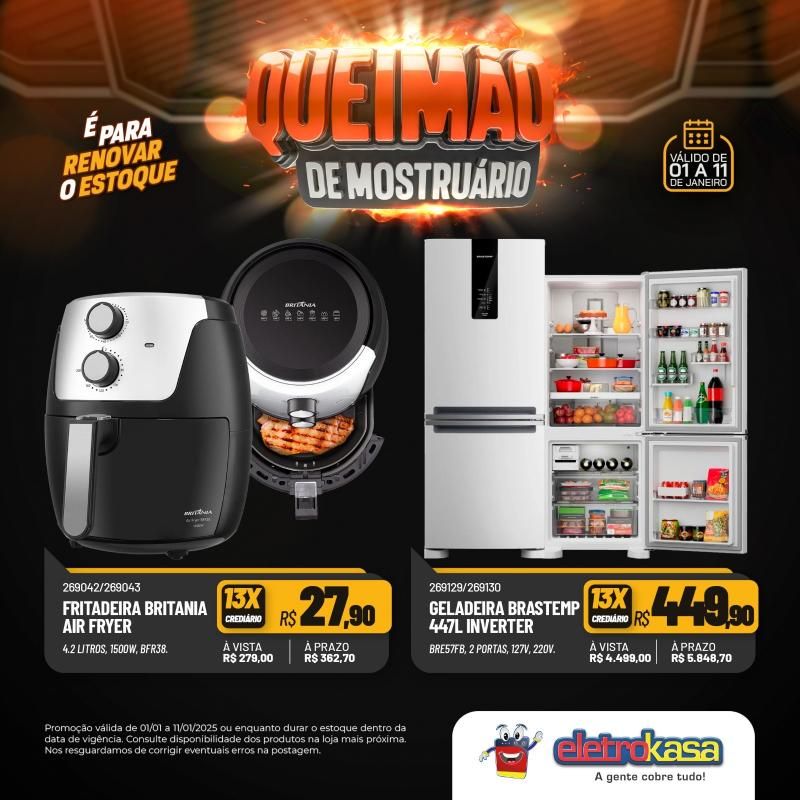 Queimão de estoque nas lojas eletroKasa - É para renovar o estoque Queimão de estoque nas lojas eletroKasa - É para renovar o estoque