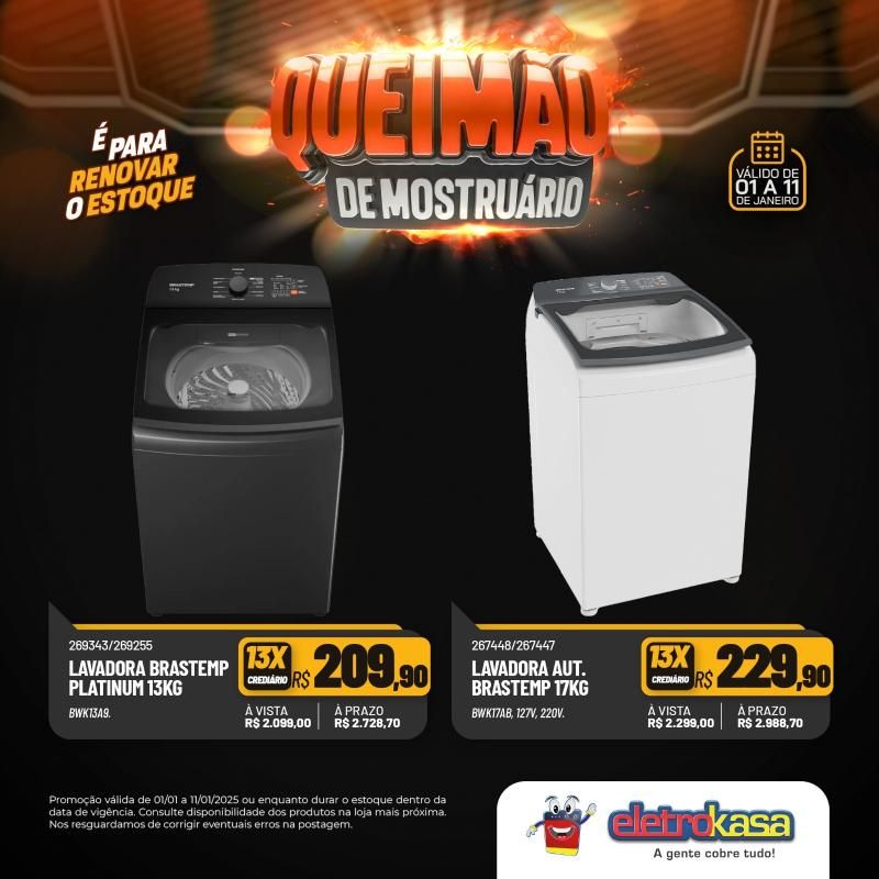 Queimão de estoque nas lojas eletroKasa - É para renovar o estoque Queimão de estoque nas lojas eletroKasa - É para renovar o estoque