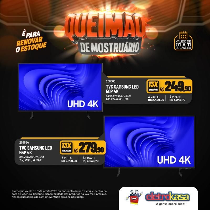 Queimão de estoque nas lojas eletroKasa - É para renovar o estoque Queimão de estoque nas lojas eletroKasa - É para renovar o estoque