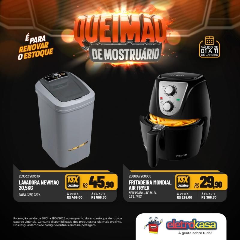 Queimão de estoque nas lojas eletroKasa - É para renovar o estoque Queimão de estoque nas lojas eletroKasa - É para renovar o estoque