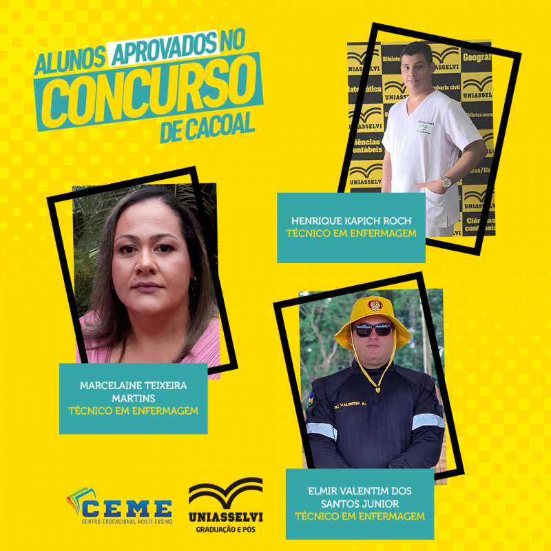 13 Alunos da UNIASSELVI - CEME Rolim de Moura são Aprovados em Concurso Público 13 Alunos da UNIASSELVI - CEME Rolim de Moura são Aprovados em Concurso Público
