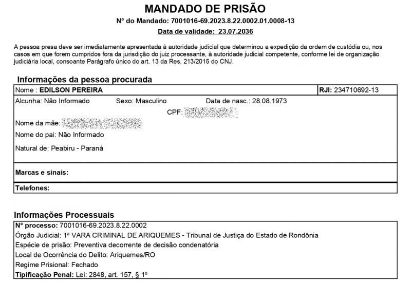 Acusado de roubo no município de Ariquemes, foi preso pela equipe da PTRAN da PM, em Rolim de Moura Acusado de roubo no município de Ariquemes, foi preso pela equipe da PTRAN da PM, em Rolim de Moura