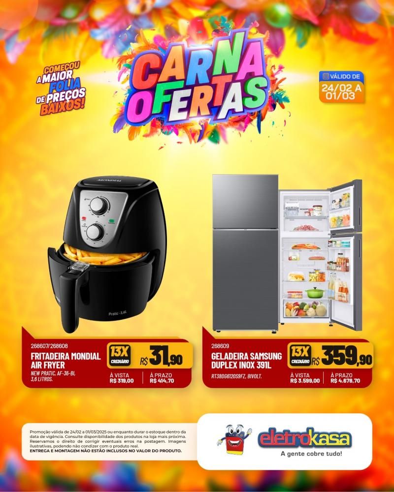 Começou a maior folia de preços baixos nas lojas eletroKasa, em Rolim de Moura Começou a maior folia de preços baixos nas lojas eletroKasa, em Rolim de Moura