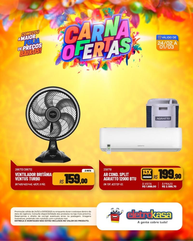 Começou a maior folia de preços baixos nas lojas eletroKasa, em Rolim de Moura Começou a maior folia de preços baixos nas lojas eletroKasa, em Rolim de Moura