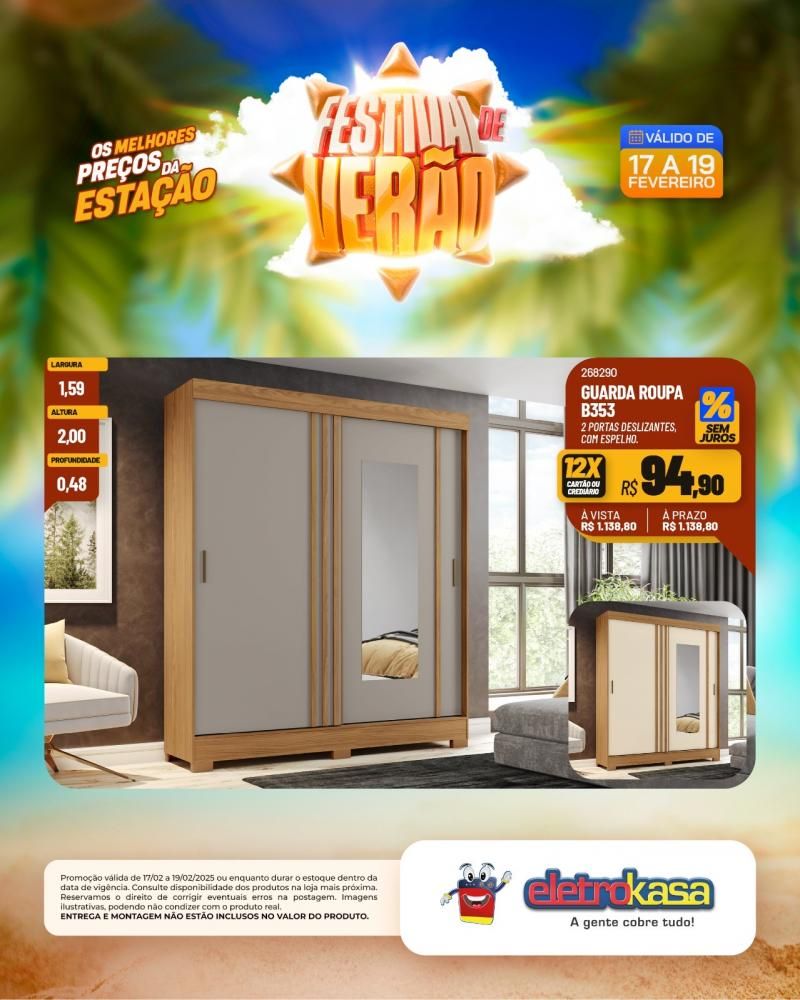 FESTIVAL DE VERÃO: Os melhores preços da estação nas lojas eletroKasa, em Rolim de Moura FESTIVAL DE VERÃO: Os melhores preços da estação nas lojas eletroKasa, em Rolim de Moura