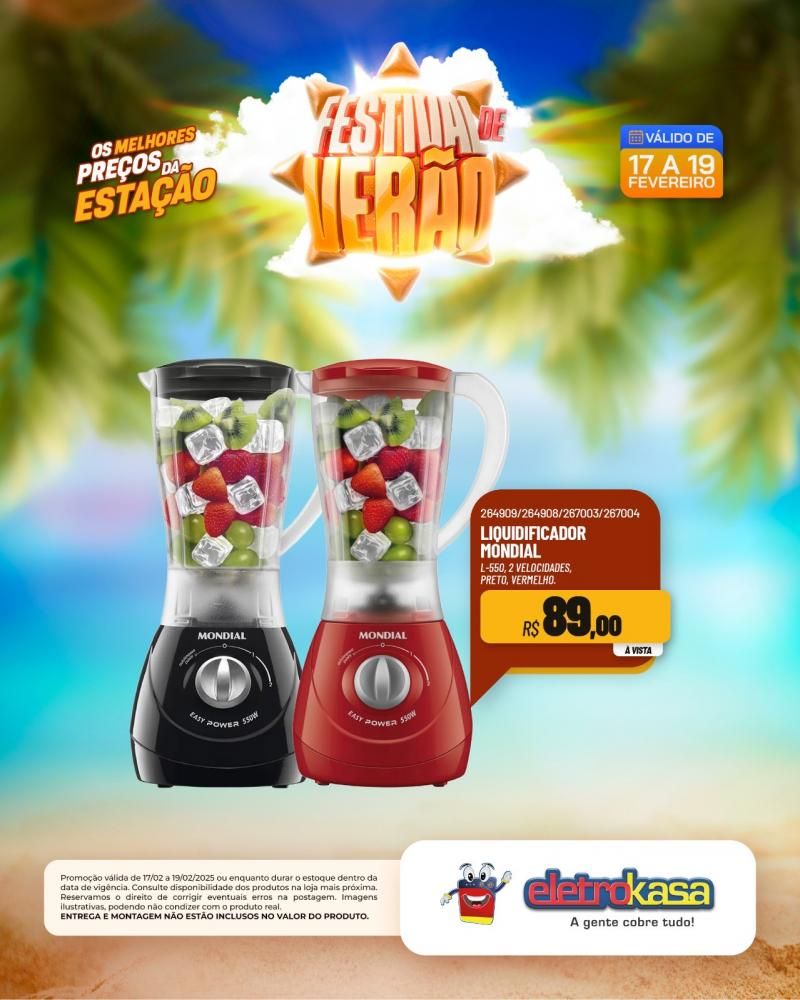 FESTIVAL DE VERÃO: Os melhores preços da estação nas lojas eletroKasa, em Rolim de Moura FESTIVAL DE VERÃO: Os melhores preços da estação nas lojas eletroKasa, em Rolim de Moura