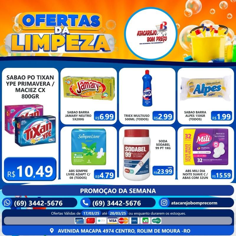 Confira as ofertas da semana do ATACAREJO BOM PREÇO, em Rolim de Moura Confira as ofertas da semana do ATACAREJO BOM PREÇO, em Rolim de Moura