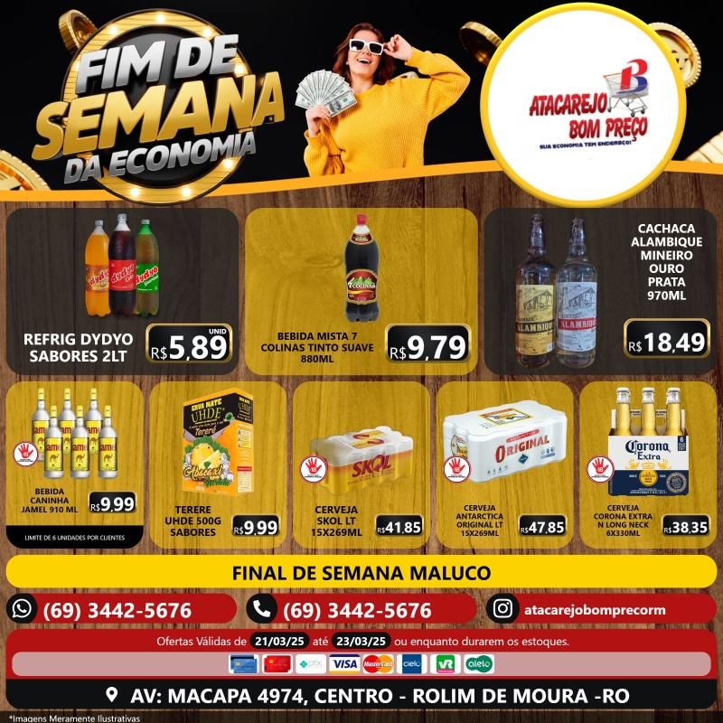 Confira as ofertas do Final de Semana do ATACAREJO BOM PREÇO, em Rolim de Moura Confira as ofertas do Final de Semana do ATACAREJO BOM PREÇO, em Rolim de Moura