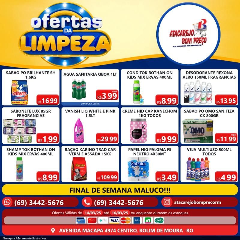 Derruba preços neste final de semana no ATACAREJO BOM PREÇO, em Rolim de Moura Derruba preços neste final de semana no ATACAREJO BOM PREÇO, em Rolim de Moura