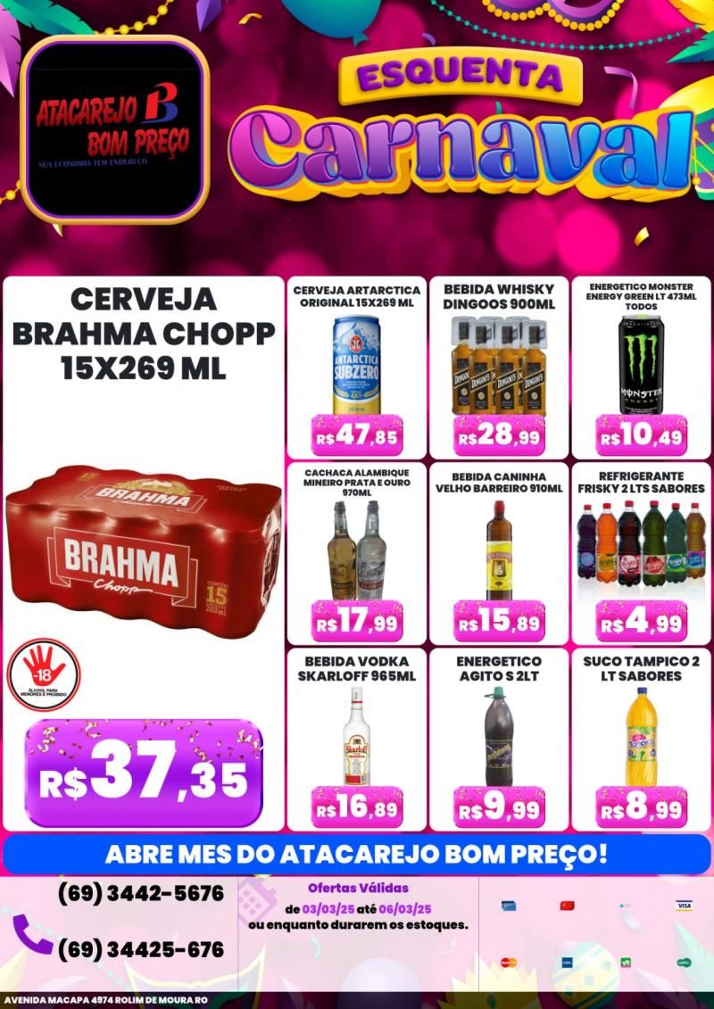 Esquenta Carnaval com preços baixos no ATACAREJO BOM PREÇO, em Rolim de Moura Esquenta Carnaval com preços baixos no ATACAREJO BOM PREÇO, em Rolim de Moura
