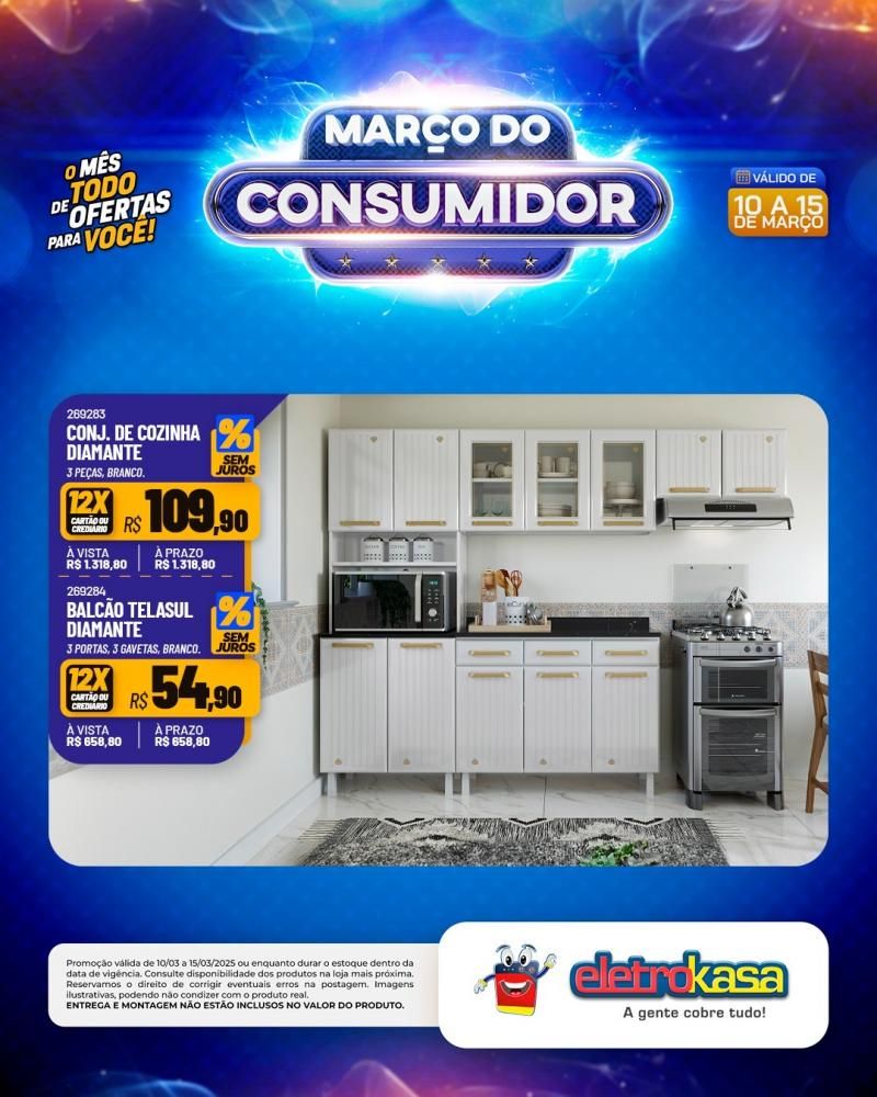 MARÇO DO CONSUMIDOR - O mês todo de ofertas para você, nas lojas eletroKasa, em Rolim de Moura MARÇO DO CONSUMIDOR - O mês todo de ofertas para você, nas lojas eletroKasa, em Rolim de Moura