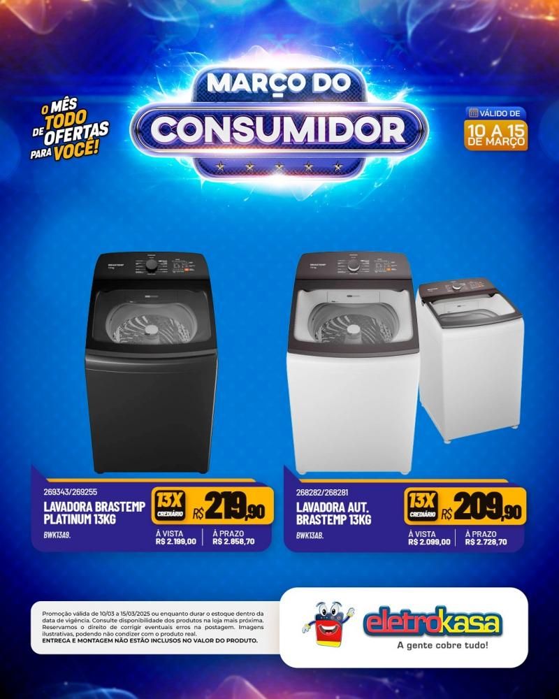 MARÇO DO CONSUMIDOR - O mês todo de ofertas para você, nas lojas eletroKasa, em Rolim de Moura MARÇO DO CONSUMIDOR - O mês todo de ofertas para você, nas lojas eletroKasa, em Rolim de Moura