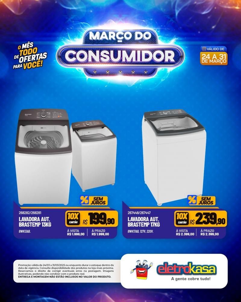 MARÇO DO CONSUMIDOR - O mês todo de ofertas para você, nas lojas eletroKasa, em Rolim de Moura MARÇO DO CONSUMIDOR - O mês todo de ofertas para você, nas lojas eletroKasa, em Rolim de Moura