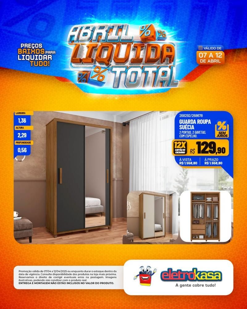 ABRIL LÍQUIDA TOTAL nas lojas eletroKasa, em Rolim de Moura ABRIL LÍQUIDA TOTAL nas lojas eletroKasa, em Rolim de Moura