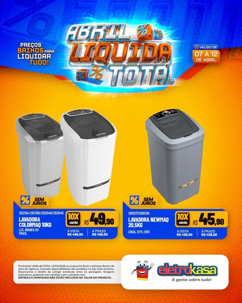 ABRIL LÍQUIDA TOTAL nas lojas eletroKasa, em Rolim de Moura ABRIL LÍQUIDA TOTAL nas lojas eletroKasa, em Rolim de Moura