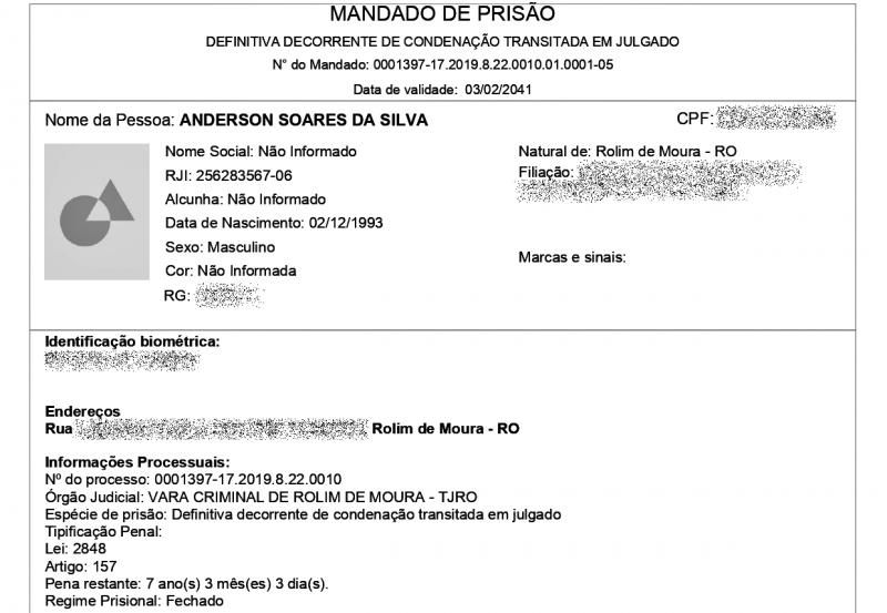Acusado de crime de roubo, foi preso pela equipe da PTRAN da PM, em Rolim de Moura Acusado de crime de roubo, foi preso pela equipe da PTRAN da PM, em Rolim de Moura