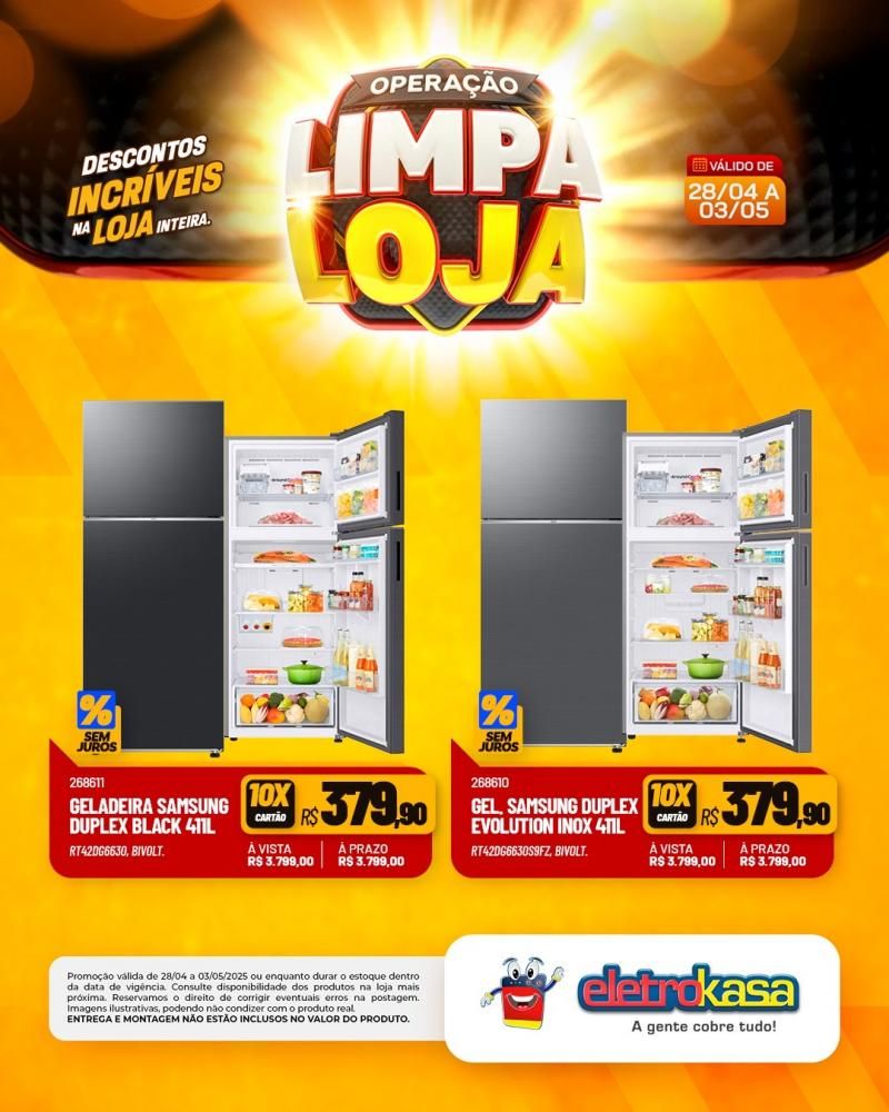 Descontos incríveis, durante a OPERAÇÃO LIMPA LOJA, na eletroKasa, em Rolim de Moura Descontos incríveis, durante a OPERAÇÃO LIMPA LOJA, na eletroKasa, em Rolim de Moura