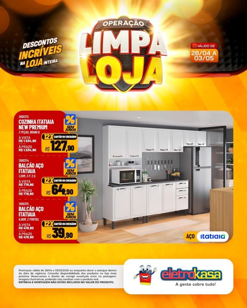 Descontos incríveis, durante a OPERAÇÃO LIMPA LOJA, na eletroKasa, em Rolim de Moura Descontos incríveis, durante a OPERAÇÃO LIMPA LOJA, na eletroKasa, em Rolim de Moura