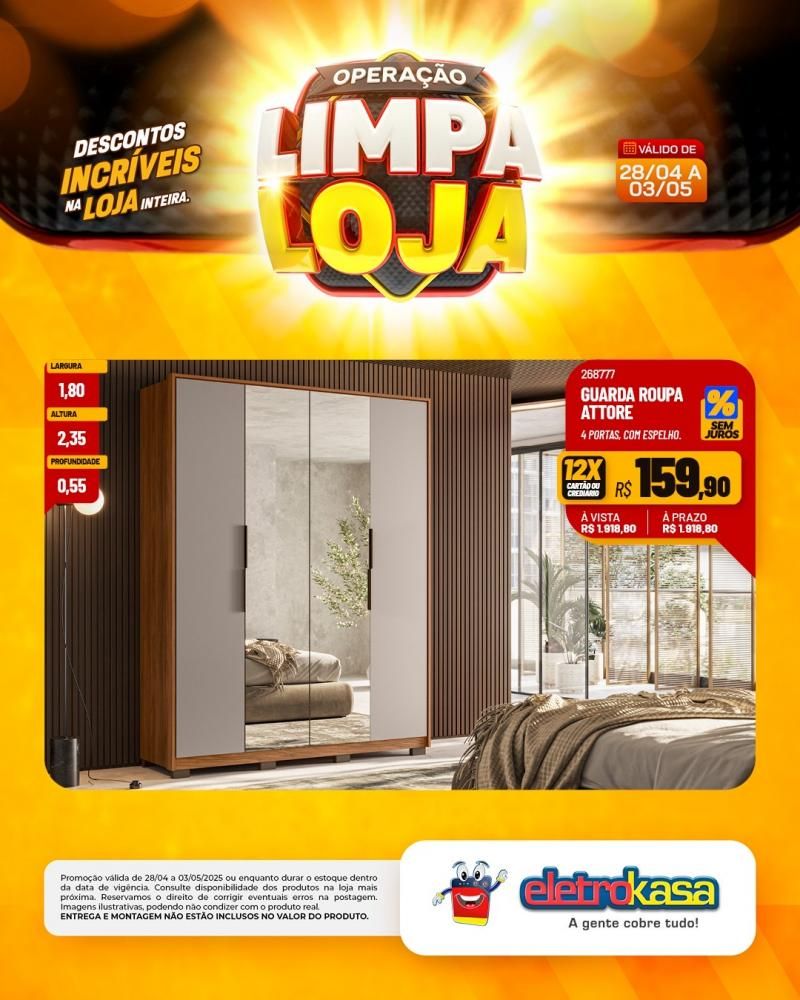 Descontos incríveis, durante a OPERAÇÃO LIMPA LOJA, na eletroKasa, em Rolim de Moura Descontos incríveis, durante a OPERAÇÃO LIMPA LOJA, na eletroKasa, em Rolim de Moura