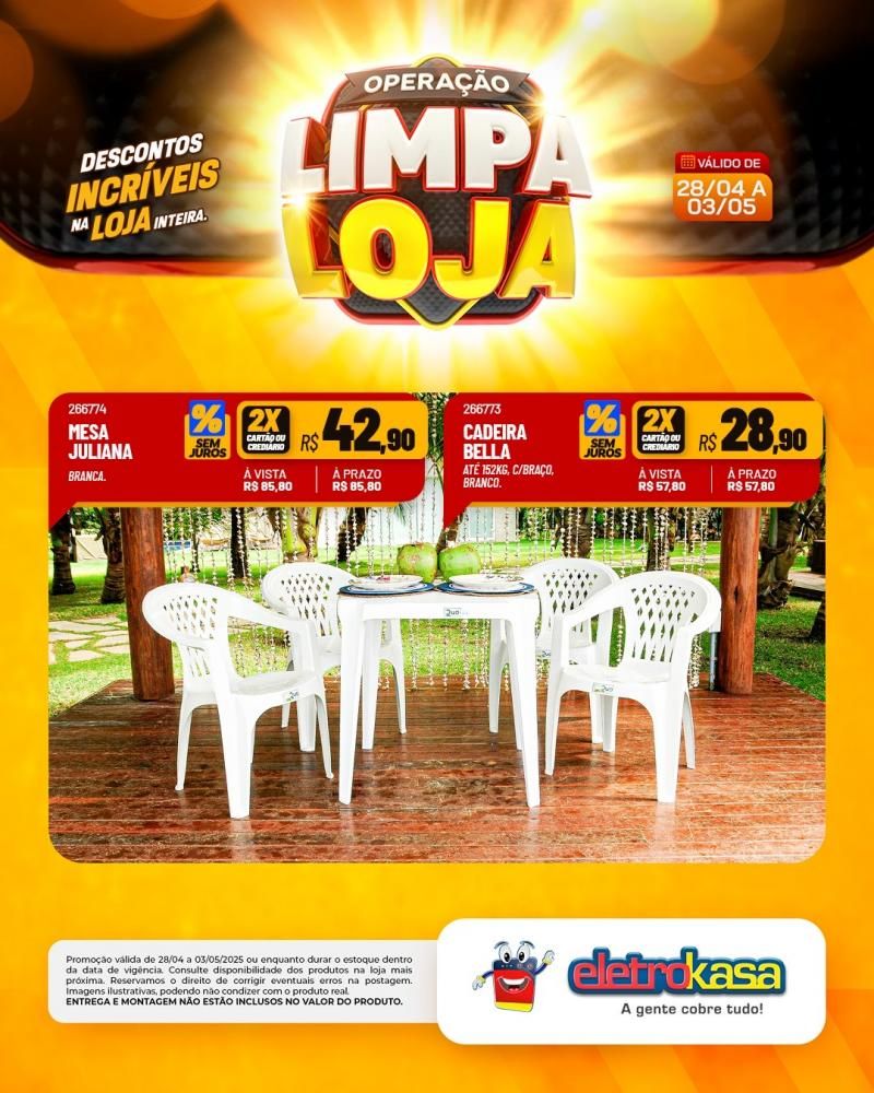 Descontos incríveis, durante a OPERAÇÃO LIMPA LOJA, na eletroKasa, em Rolim de Moura Descontos incríveis, durante a OPERAÇÃO LIMPA LOJA, na eletroKasa, em Rolim de Moura