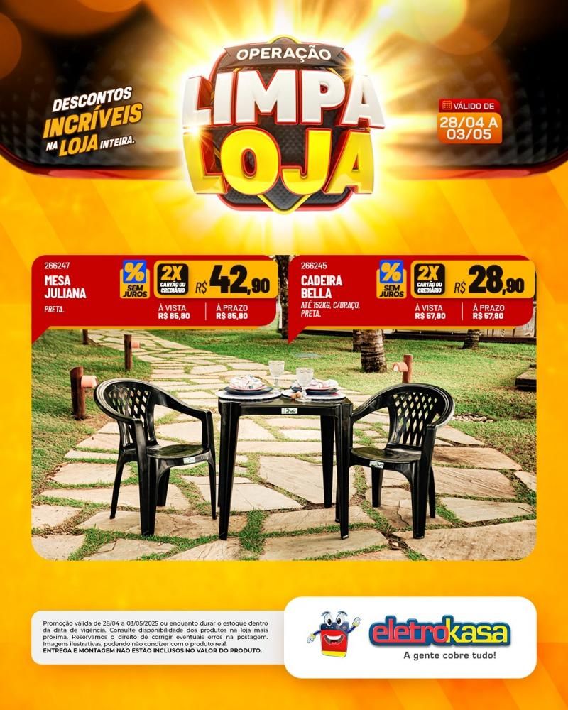Descontos incríveis, durante a OPERAÇÃO LIMPA LOJA, na eletroKasa, em Rolim de Moura Descontos incríveis, durante a OPERAÇÃO LIMPA LOJA, na eletroKasa, em Rolim de Moura