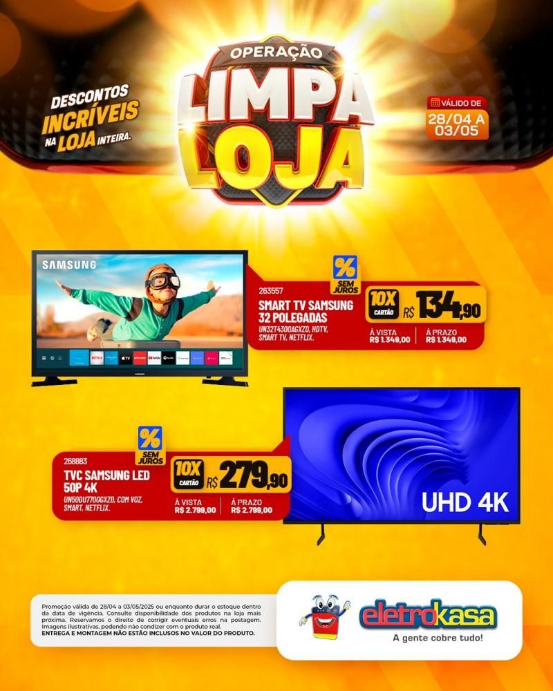 Descontos incríveis, durante a OPERAÇÃO LIMPA LOJA, na eletroKasa, em Rolim de Moura Descontos incríveis, durante a OPERAÇÃO LIMPA LOJA, na eletroKasa, em Rolim de Moura