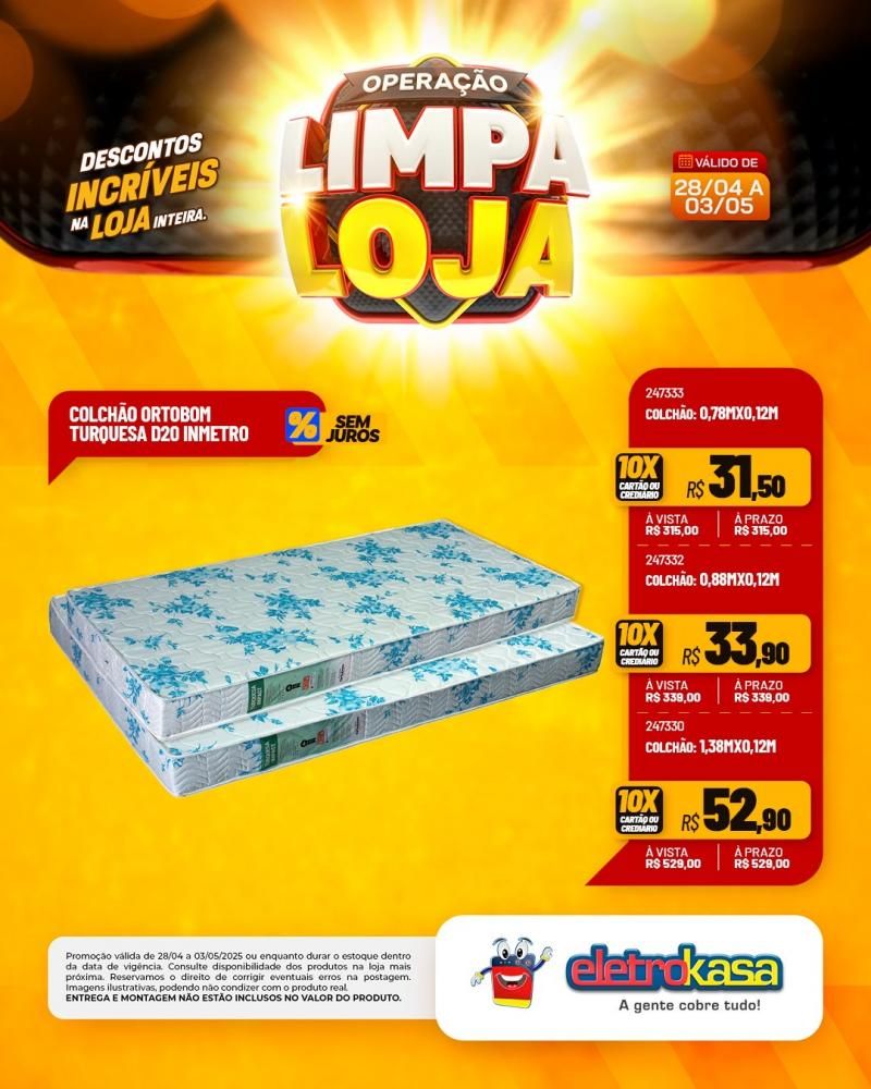 Descontos incríveis, durante a OPERAÇÃO LIMPA LOJA, na eletroKasa, em Rolim de Moura Descontos incríveis, durante a OPERAÇÃO LIMPA LOJA, na eletroKasa, em Rolim de Moura