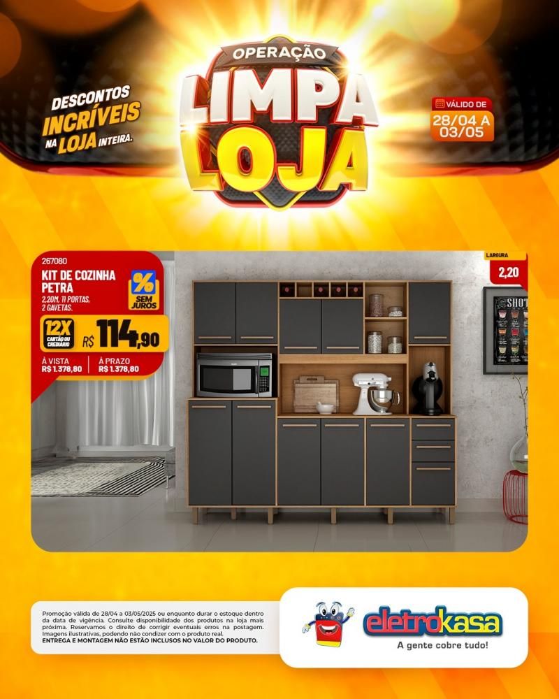 Descontos incríveis, durante a OPERAÇÃO LIMPA LOJA, na eletroKasa, em Rolim de Moura Descontos incríveis, durante a OPERAÇÃO LIMPA LOJA, na eletroKasa, em Rolim de Moura