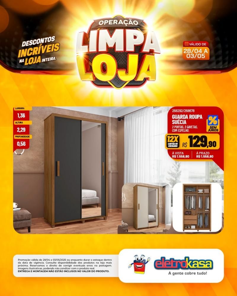 Descontos incríveis, durante a OPERAÇÃO LIMPA LOJA, na eletroKasa, em Rolim de Moura Descontos incríveis, durante a OPERAÇÃO LIMPA LOJA, na eletroKasa, em Rolim de Moura