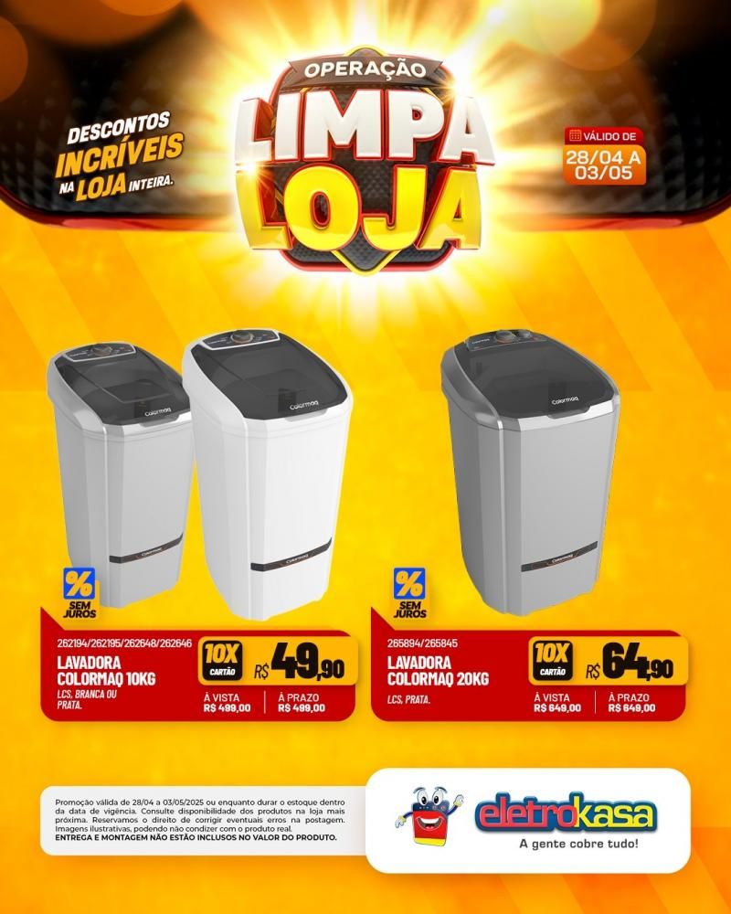 Descontos incríveis, durante a OPERAÇÃO LIMPA LOJA, na eletroKasa, em Rolim de Moura Descontos incríveis, durante a OPERAÇÃO LIMPA LOJA, na eletroKasa, em Rolim de Moura