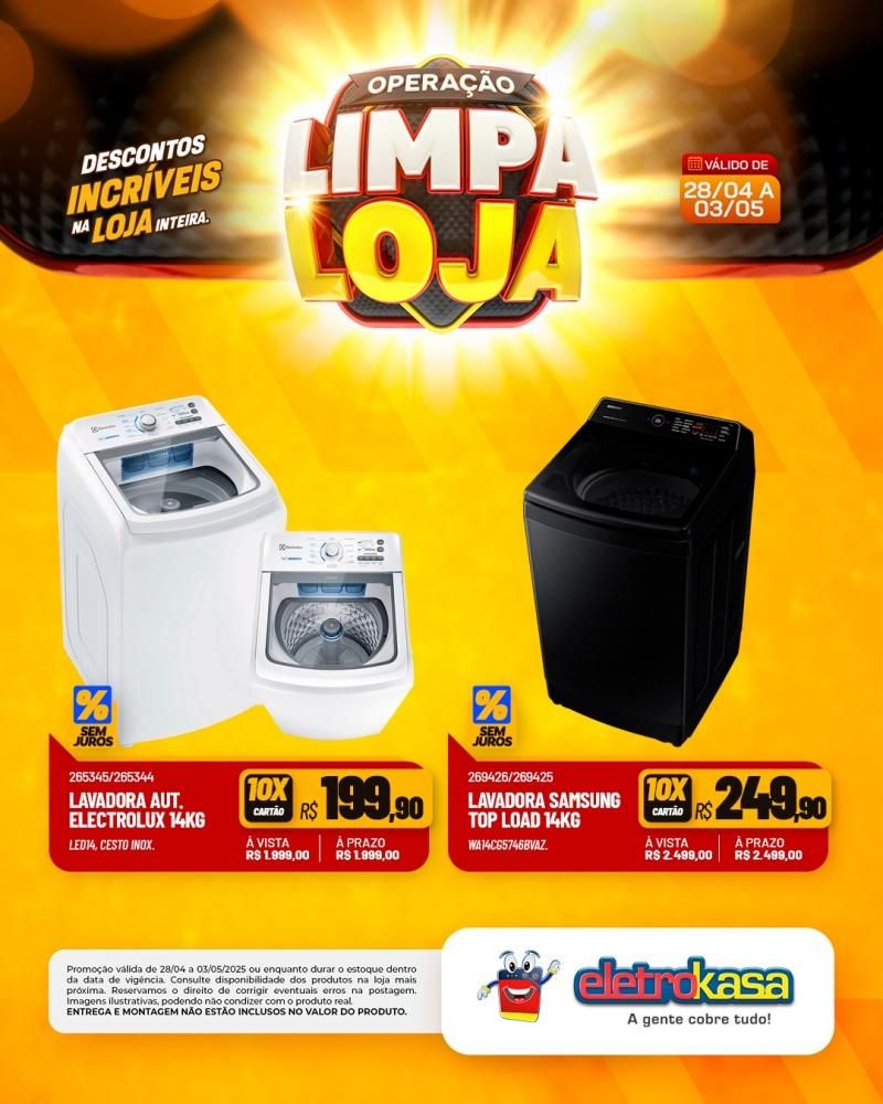 Descontos incríveis, durante a OPERAÇÃO LIMPA LOJA, na eletroKasa, em Rolim de Moura Descontos incríveis, durante a OPERAÇÃO LIMPA LOJA, na eletroKasa, em Rolim de Moura