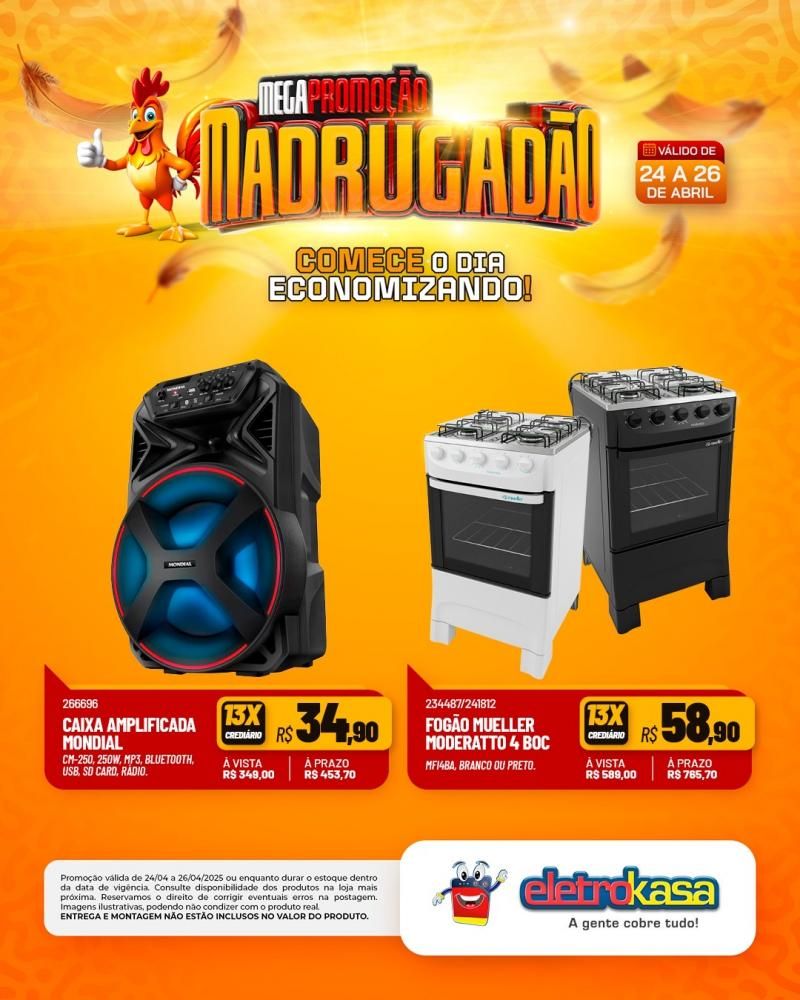 MEGAPROMOÇÃO MADRUGADÃO nas lojas eletroKasa, em Rolim de Moura MEGAPROMOÇÃO MADRUGADÃO nas lojas eletroKasa, em Rolim de Moura