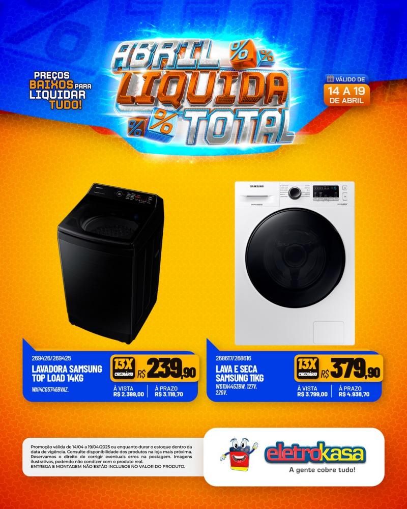 Ofertas especiais no ABRIL LÍQUIDA TOTAL, nas lojas eletroKasa, em Rolim de Moura Ofertas especiais no ABRIL LÍQUIDA TOTAL, nas lojas eletroKasa, em Rolim de Moura