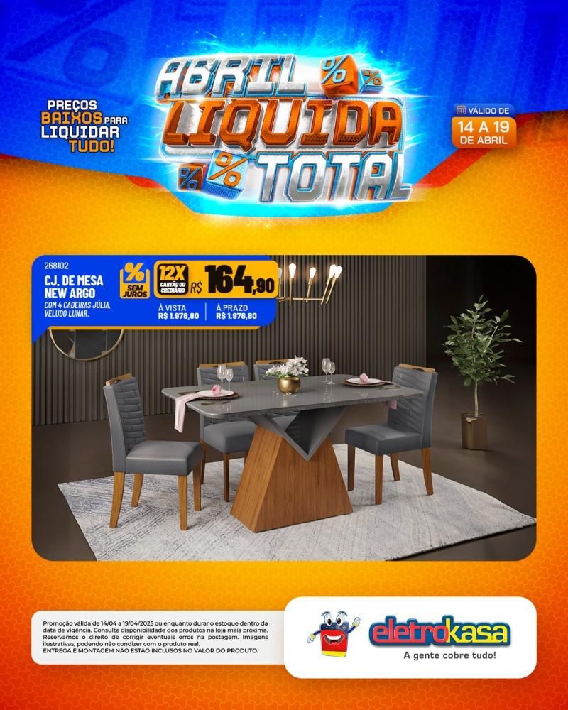 Ofertas especiais no ABRIL LÍQUIDA TOTAL, nas lojas eletroKasa, em Rolim de Moura Ofertas especiais no ABRIL LÍQUIDA TOTAL, nas lojas eletroKasa, em Rolim de Moura