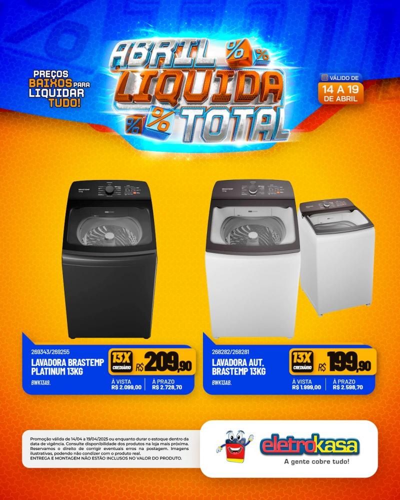 Ofertas especiais no ABRIL LÍQUIDA TOTAL, nas lojas eletroKasa, em Rolim de Moura Ofertas especiais no ABRIL LÍQUIDA TOTAL, nas lojas eletroKasa, em Rolim de Moura