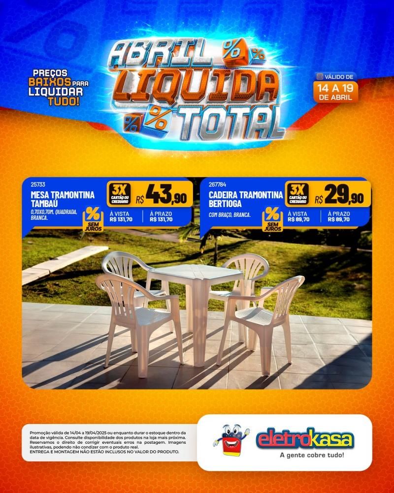 Ofertas especiais no ABRIL LÍQUIDA TOTAL, nas lojas eletroKasa, em Rolim de Moura Ofertas especiais no ABRIL LÍQUIDA TOTAL, nas lojas eletroKasa, em Rolim de Moura