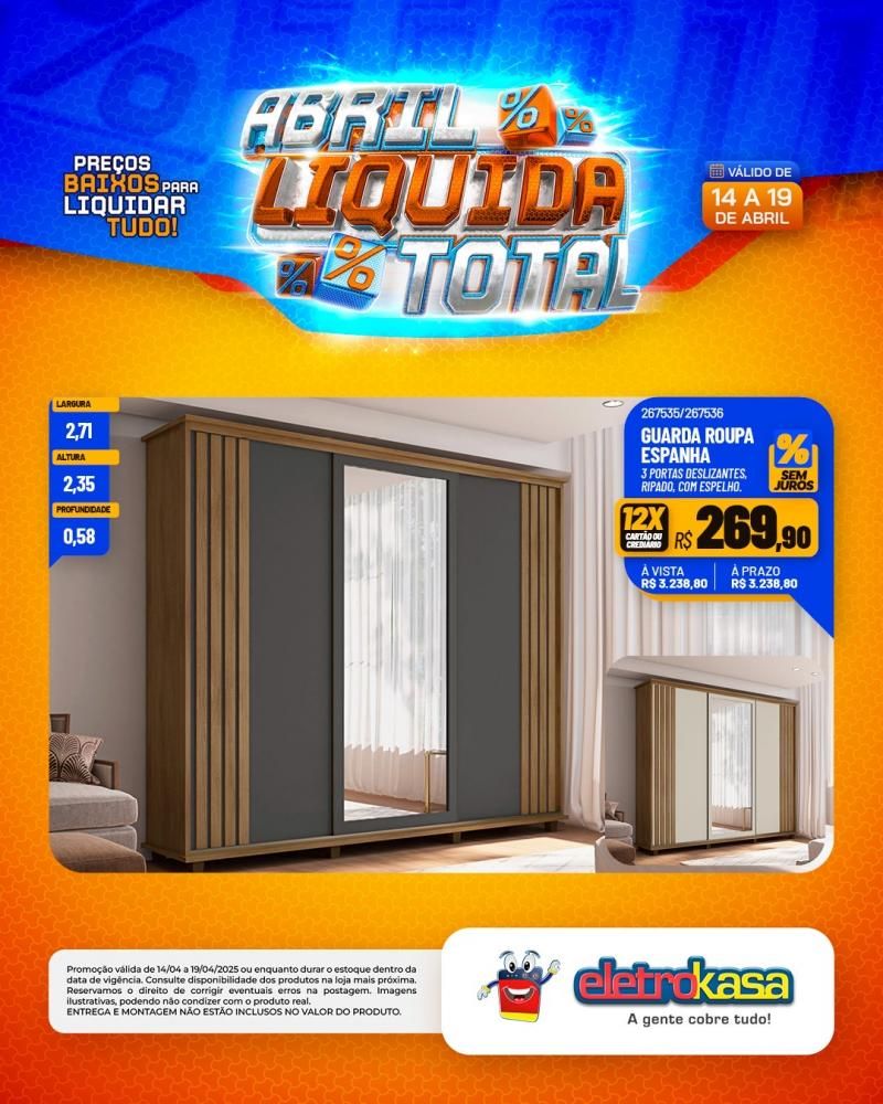 Ofertas especiais no ABRIL LÍQUIDA TOTAL, nas lojas eletroKasa, em Rolim de Moura Ofertas especiais no ABRIL LÍQUIDA TOTAL, nas lojas eletroKasa, em Rolim de Moura